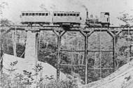 柳川鉄橋を渡る蒸気機関車１号